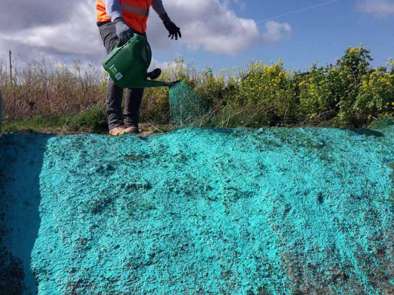 Apply soil binders to minimise erosion from disturbed soils on constructions sites. Take care to