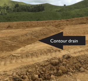 Contour drain.