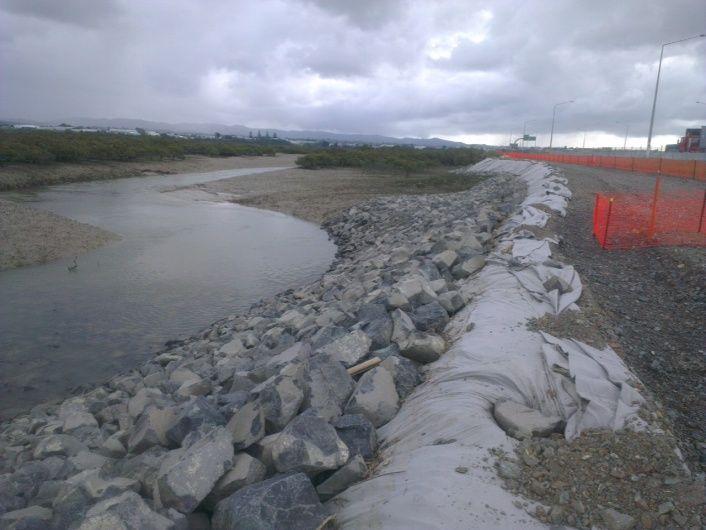 Coastal erosion protection works