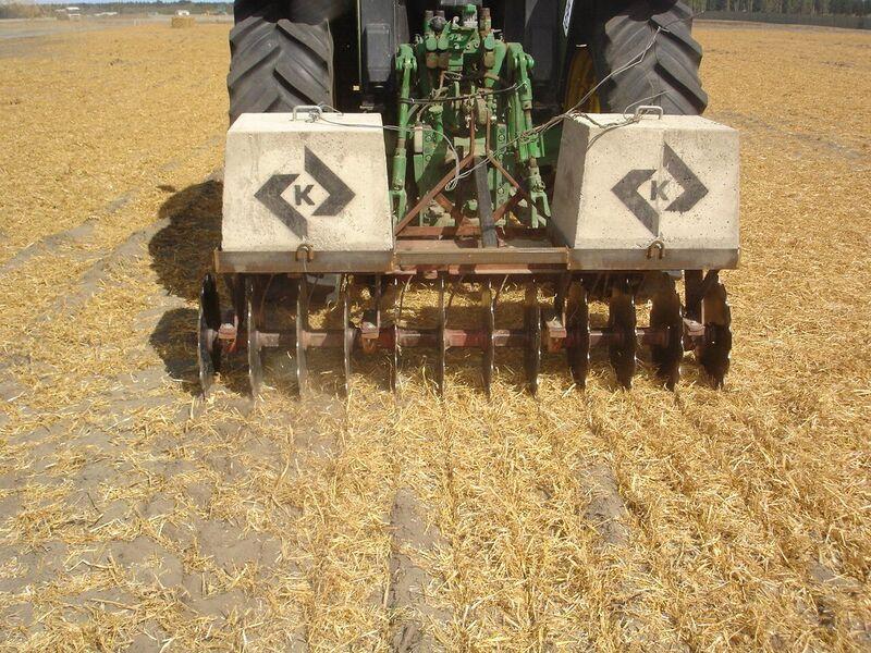 Crimping discs pressing mulch into soil for wind erosion control (Source: RST Solutions Limited).