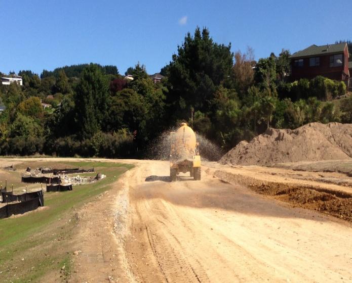 Dust suppression using a water cart (Source: SouthernSkies Limited).