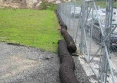 Silt sock with 1 m overlapping joint.