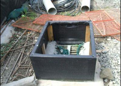 Stormwater inlet protection silt fence within a construction yard. Note: Flooding is not an issue in this case (Source: SouthernSkies).