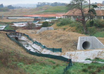 Temporary stream diversion installed to allow permanent culverts to be installed off line (Source: SouthernSkies).